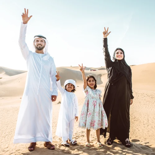 Family at Warner Bros World Abu Dhabi on the Abu Dhabi family tour package