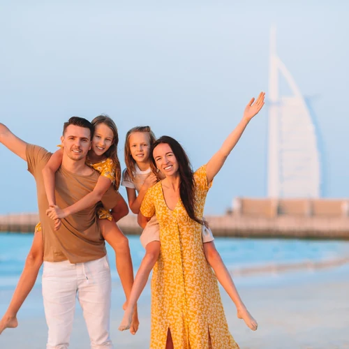 Children on Saadiyat beach on the Abu Dhabi family holiday package