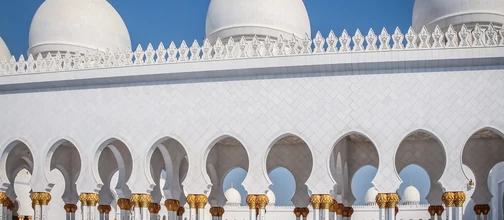 Grand Mosque arches and domes in Abu Dhabi