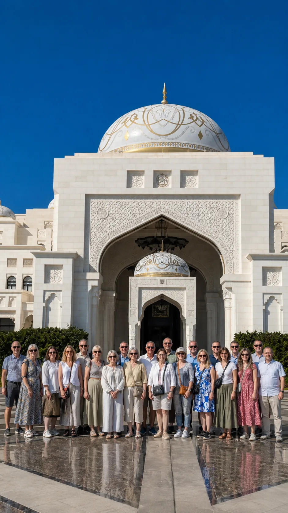 Travel agent group on an Abu Dhabi cultural programme arranged by Arabiers