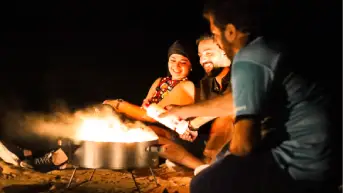 VIP desert dinner installation built by the Arabiers desert operations team