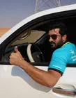 Arabiers Abu Dhabi desert safari driver ready in a private 4x4