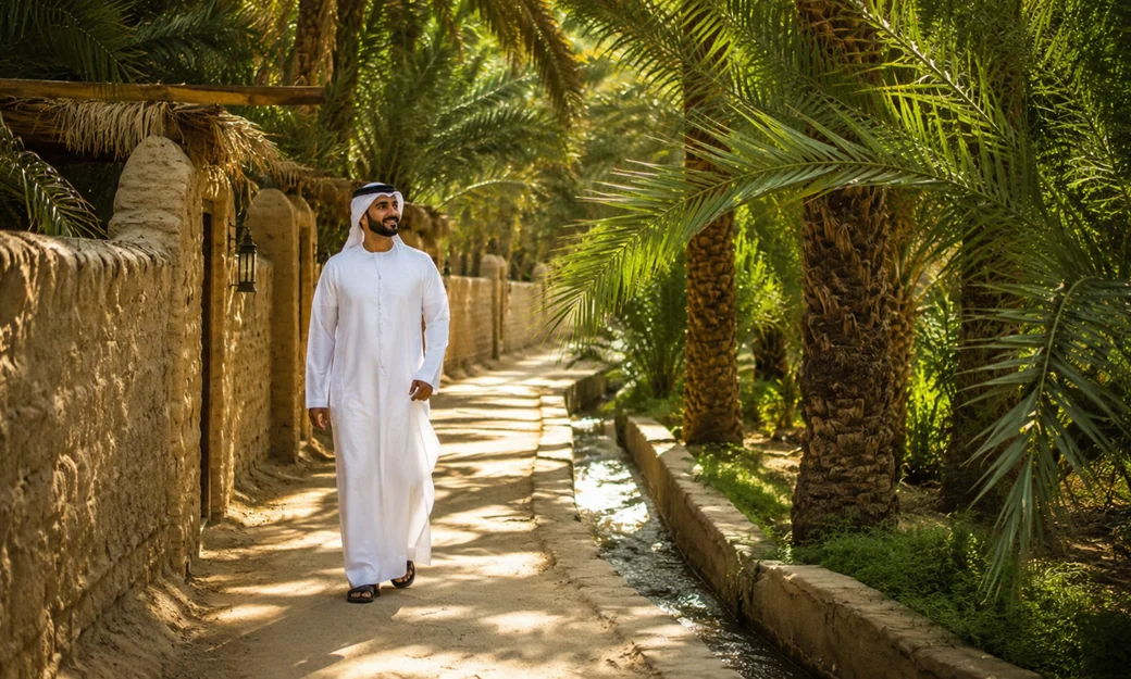 Qasr Al Hosn watchtower and courtyard in Abu Dhabi