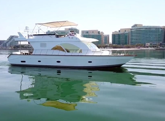 55 ft Gulfcraft yacht saloon seating for private charter guests
