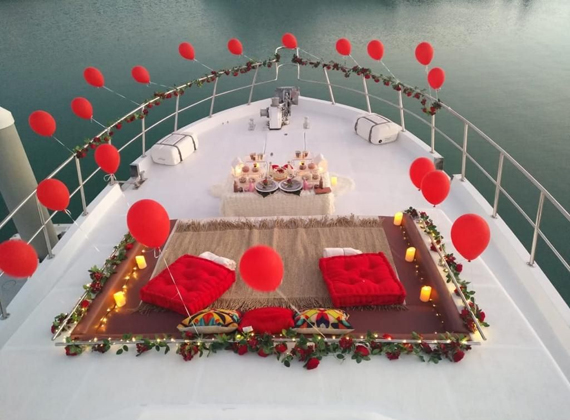 70 ft Gulfcraft yacht upper deck seating in Abu Dhabi