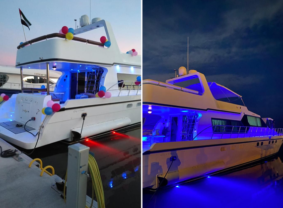 70 ft Gulfcraft yacht saloon interior for private charter