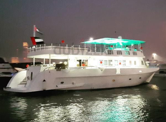 85 ft luxury yacht docked at Abu Dhabi marina
