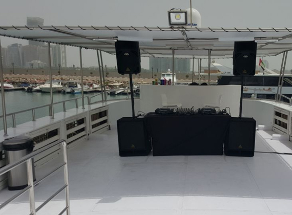 85 ft yacht upper deck seating for Abu Dhabi events