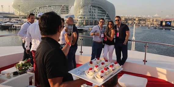 Yas Marina yacht club on Yas Island in Abu Dhabi