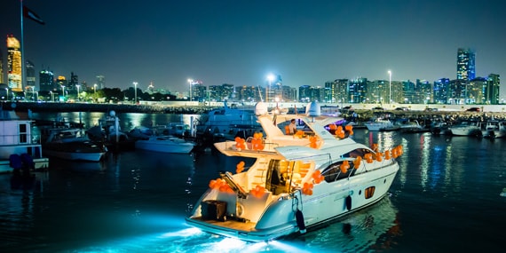 Azimut yacht saloon interior for private guests