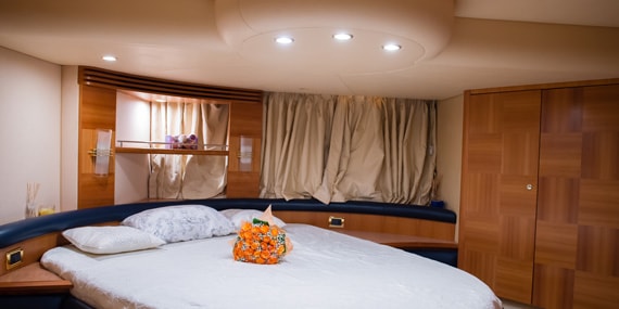 Azimut yacht interior lounge for charter guests
