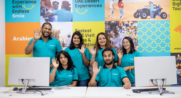 Arabiers Holidays UAE team at the Dubai office