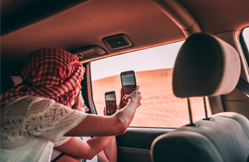 Group evening desert safari with campfire in Abu Dhabi