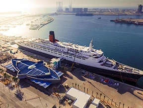 Queen Elizabeth 2 berthed at Port Rashid, Dubai